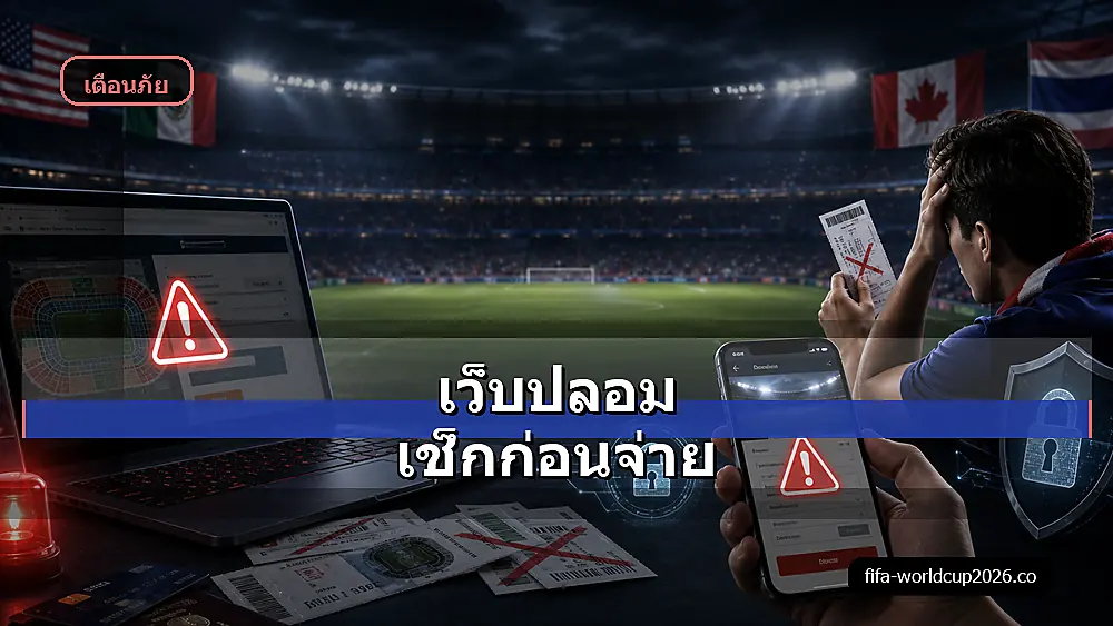 ภาพสเหมือนจริงเว็บฟุตบอลโลกปลอมและการจ่ายเงินออนไลน์ที่ต้องระวัง
