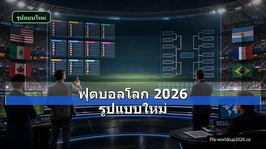 ภาพสเหมือนจริงอธิบายฟุตบอลโลก 2026 รูปแบบใหม่ 48 ทีมและ 104 นัด
