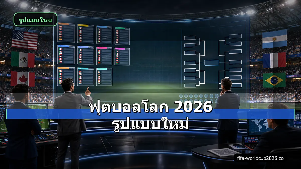ภาพสเหมือนจริงอธิบายฟุตบอลโลก 2026 รูปแบบใหม่ 48 ทีมและ 104 นัด