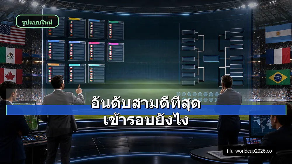 ภาพสเหมือนจริงตารางอันดับสามดีที่สุดฟุตบอลโลก 2026