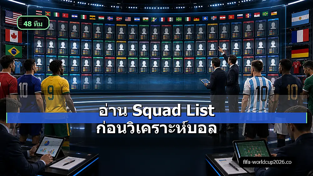 ภาพเสมือนจริงการอ่าน squad list ฟุตบอลโลก 2026 ก่อนวิเคราะห์บอล
