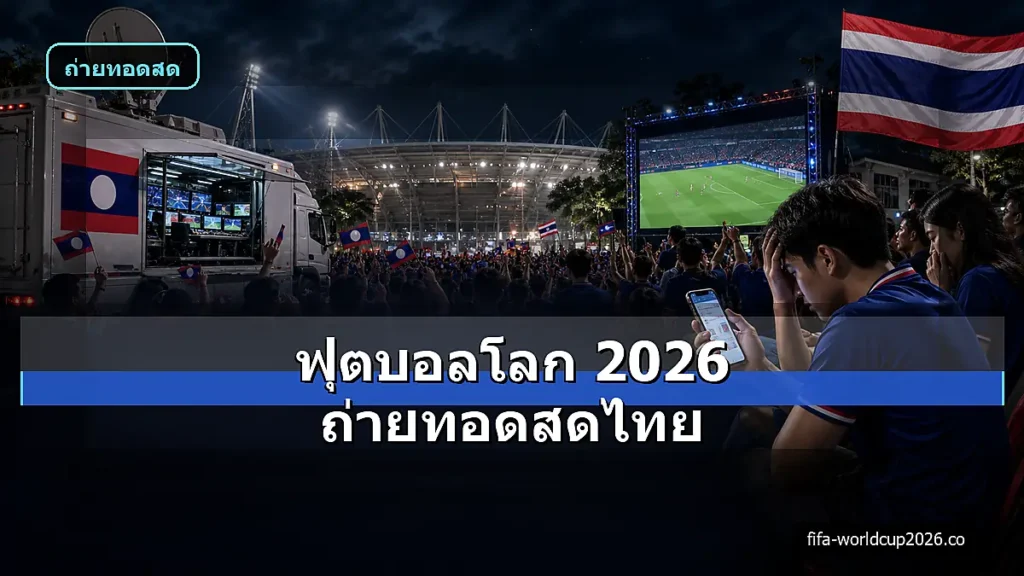 ภาพเสมือนจริงฟุตบอลโลก 2026 ถ่ายทอดสดไทยพร้อมแฟนบอลและจอถ่ายทอดสด