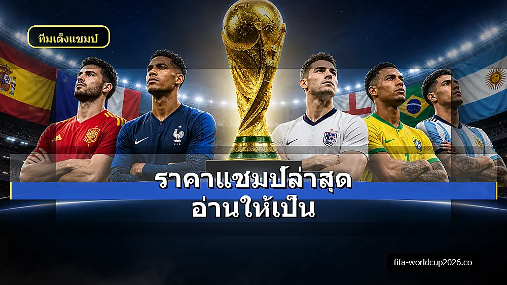 ภาพสเหมือนจริงราคาแชมป์ฟุตบอลโลก 2026 พร้อมทีมเต็งหลายชาติ