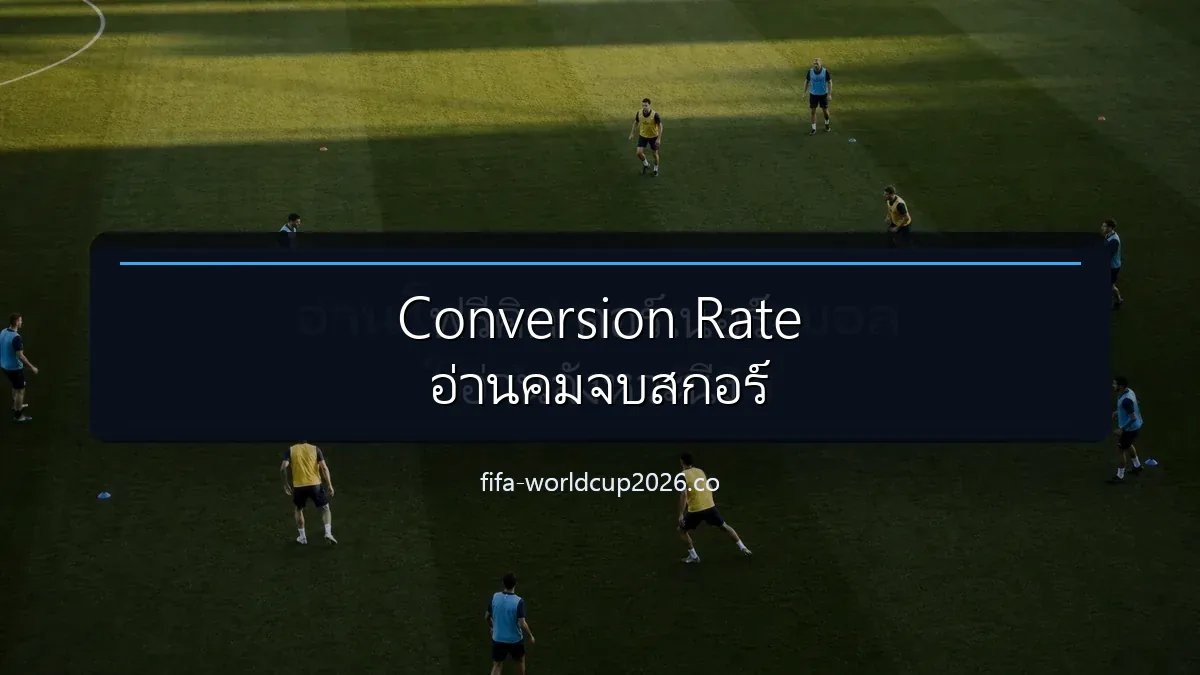 ภาพสนามฟุตบอลประกอบการวิเคราะห์ Conversion Rate และคุณภาพการจบสกอร์